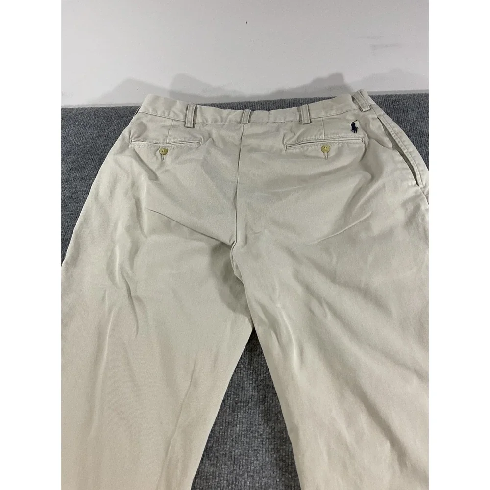Polo Ralph Lauren Ethan Pant 35x32 Men Beige Khaki 100% Cotton Classic Chino